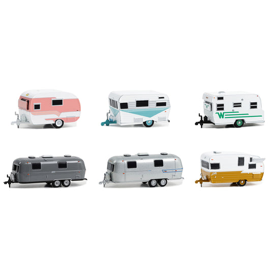 "Hitched Homes" 6 piece Travel Trailers Set Series 14 1/64 Diecast Models by Greenlight