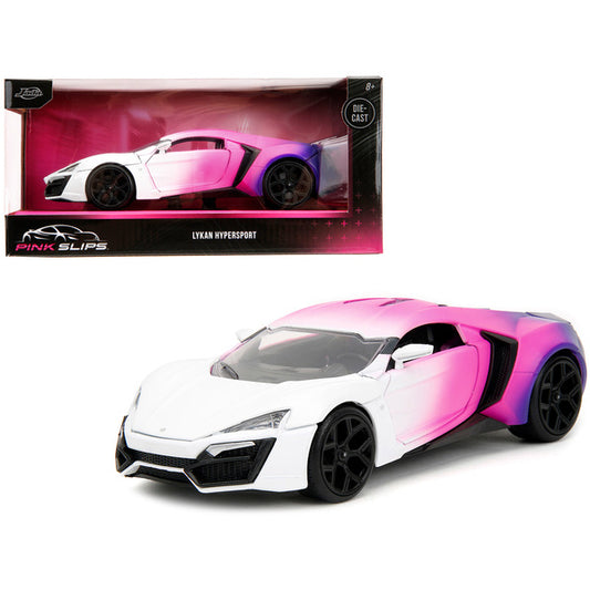 Lykan Hypersport White Pink and Purple Gradient "Pink Slips" Series 1/24 Diecast Model Car by Jada