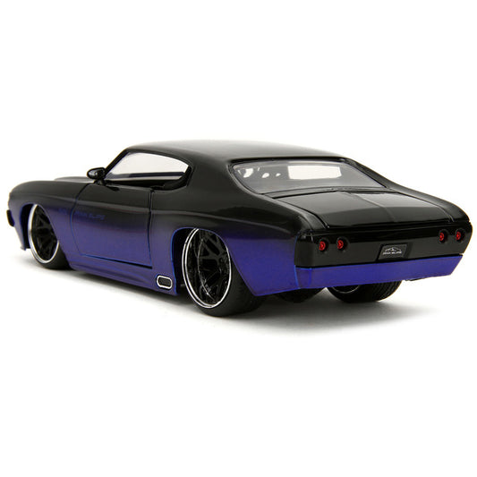 1971 Chevrolet Chevelle SS Black and Blue "Pink Slips" Series 1/24 Diecast Model Car by Jada