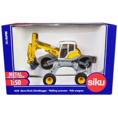 Menzi Muck M545 Walking Excavator Yellow with White Top 1/50 Diecast Model by Siku