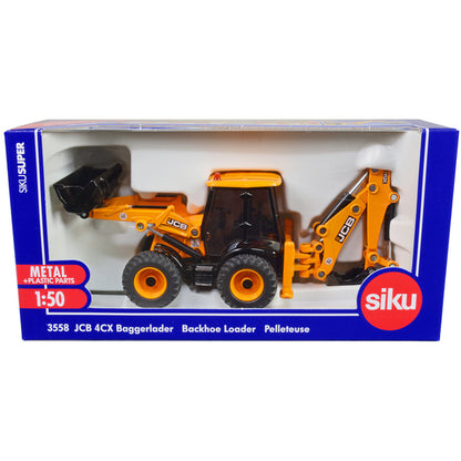 JCB 4CX Back Hoe Loader Yellow 1/50 Diecast Model by Siku