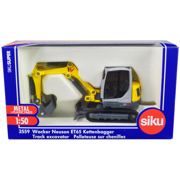 Wacker Neuson ET65 Track Excavator Yellow and Gray 1/50 Diecast Model by Siku