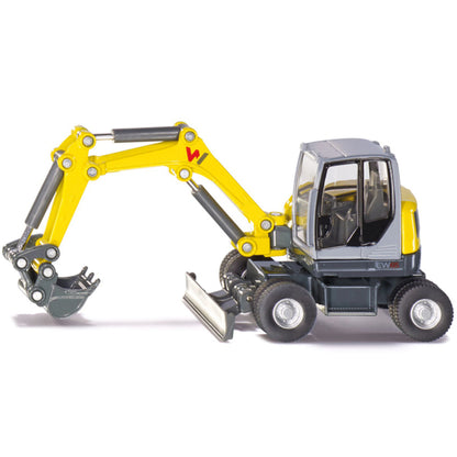 Wacker Neuson EW65 Mobile Excavator Yellow and Gray 1/50 Diecast Model by Siku