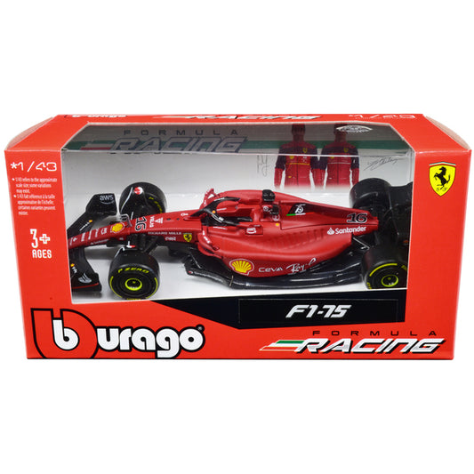 Ferrari F1-75 #16 Charles Leclerc "Ferrari Racing" Formula One F1 World Championship (2022) "Formula Racing" Series 1/43 Diecast Model Car by Bburago