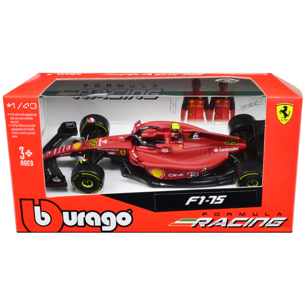 Ferrari F1-75 #55 Carlos Sainz "Ferrari Racing" Formula One F1 World Championship (2022) "Formula Racing" Series 1/43 Diecast Model Car by Bburago