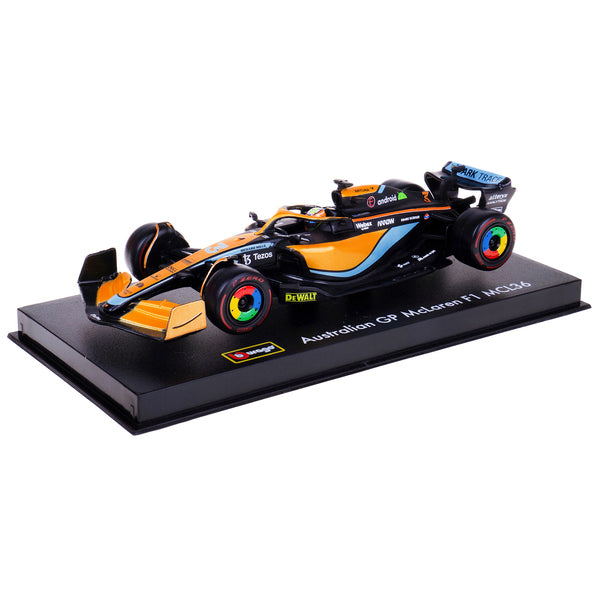 McLaren MCL36 #3 Daniel Ricciardo Formula One F1 "Australian GP" (2022) with Display Case 1/43 Diecast Model Car by Bburago