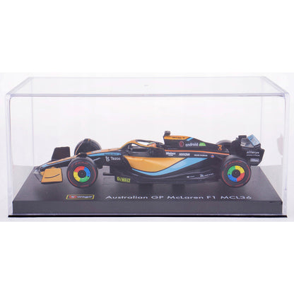 McLaren MCL36 #3 Daniel Ricciardo Formula One F1 "Australian GP" (2022) with Display Case 1/43 Diecast Model Car by Bburago