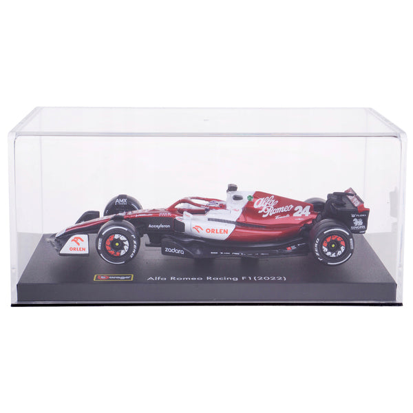 Alfa Romeo C42 #24 Zhou Guanyu F1 Formula One "Bahrain Grand Prix" (2022) with Display Case 1/43 Diecast Model Car by Bburago