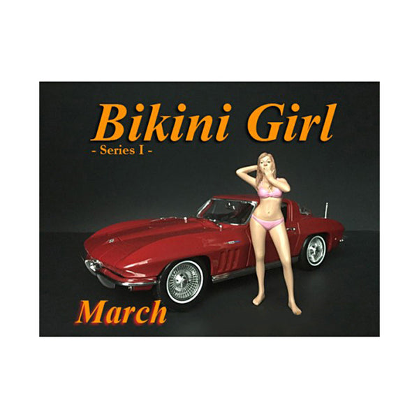 March Bikini Calendar Girl Figure for 1/18 Scale Models by American Diorama