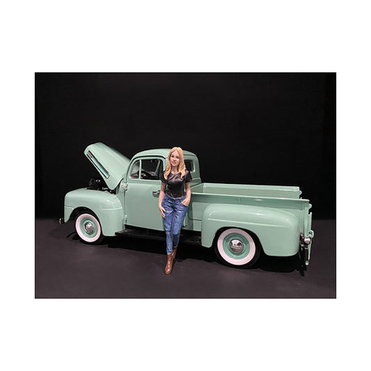 Car Girl in Tee Rachel Figurine for 1/18 Scale Models by American Diorama