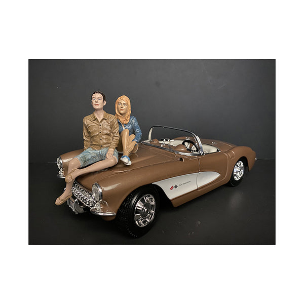 Seated Couple Release III, 2 piece Figurine Set for 1/24 Scale Models by American Diorama