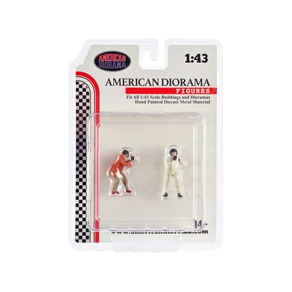 "Race Day" Two Diecast Figures Set 2 for 1/43 Scale Models by American Diorama