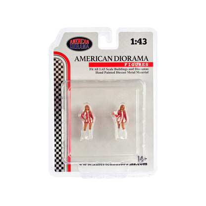 "Race Day" Two Diecast Figures Set 6 for 1/43 Scale Models by American Diorama