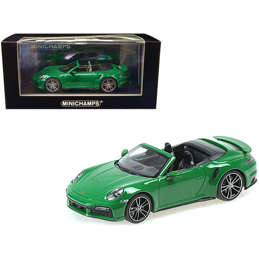 2020 Porsche 911 Turbo S Cabriolet Green Limited Edition to 504 pieces Worldwide 1/43 Diecast Model Car by Minichamps