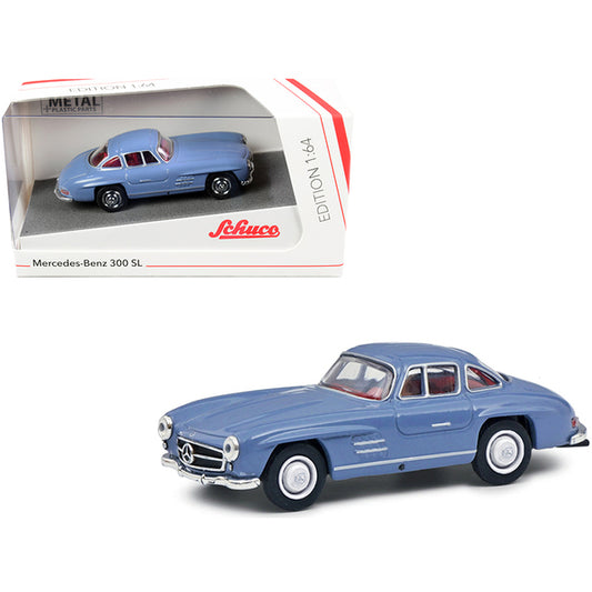 Mercedes Benz 300 SL Blue with Red Interior 1/64 Diecast Model Car by Schuco