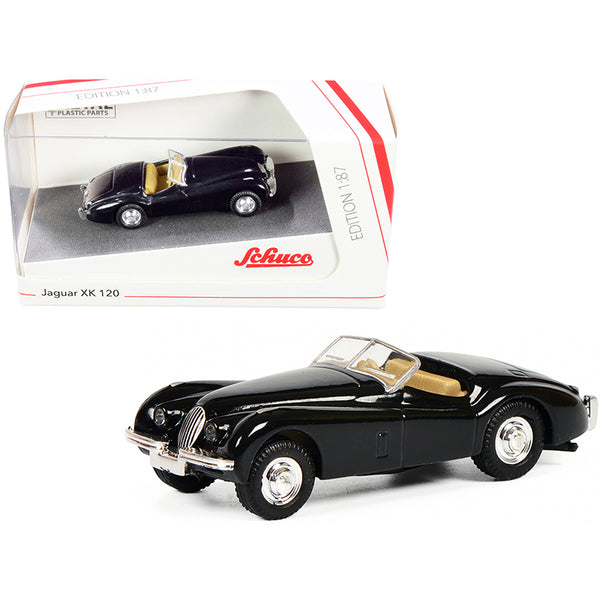 Jaguar XK 120 Roadster Black 1/87 (HO) Diecast Model Car by Schuco