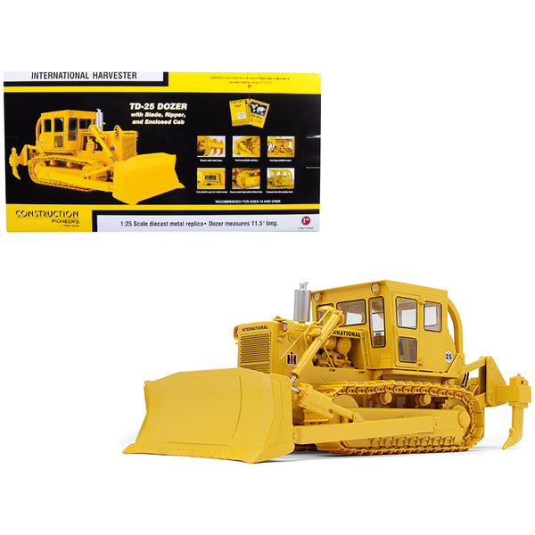 International Harvester TD-25 Dozer with Enclosed Cab and Ripper 1/25 Diecast Model by First Gear