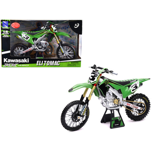 Kawasaki KX 450F Dirt Bike Motorcycle #3 Eli Tomac Green and Black "Kawasaki Racing Team" 1/6 Diecast Model by New Ray