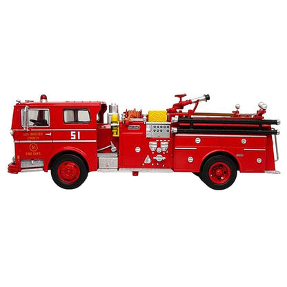 1973 Ward LaFrance Ambassador Fire Engine "Los Angeles County Fire Department" LA County FD (LACFD) "Emergency! 50th Anniversary" (1972-2022) Limited Edition to 3000 pieces Worldwide 1/50 Diecast Model by Iconic Replicas