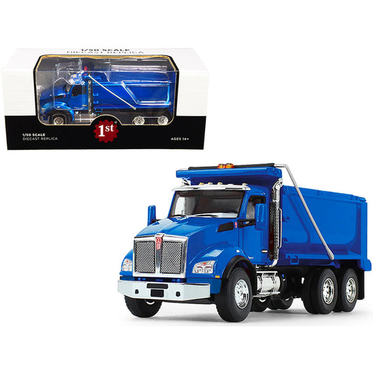 Kenworth T880 Dump Truck Surf Blue Metallic 1/50 Diecast Model by First Gear