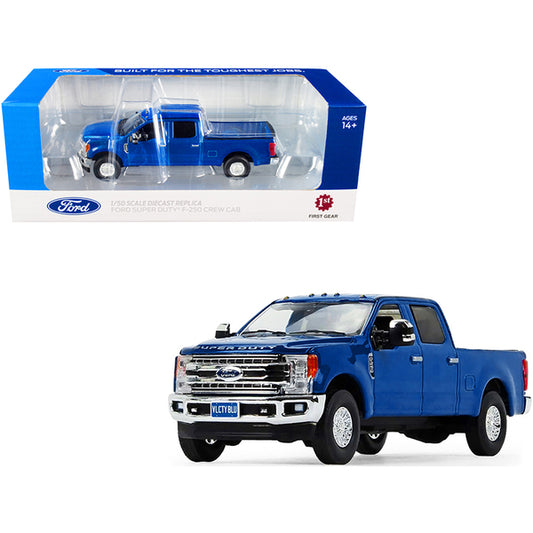 Ford F-250 Super Duty Pickup Truck Velocity Blue Metallic 1/50 Diecast Model Car by First Gear