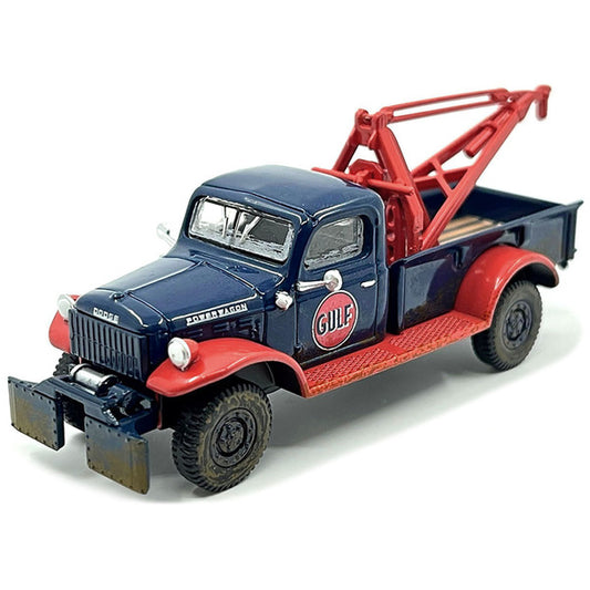 1950 Dodge Power Wagon Tow Truck Dark Blue (Weathered) "Gulf Oil" with Mechanic Figure Limited Edition to 3600 pieces Worldwide 1/64 Diecast Model Car by Greenlight