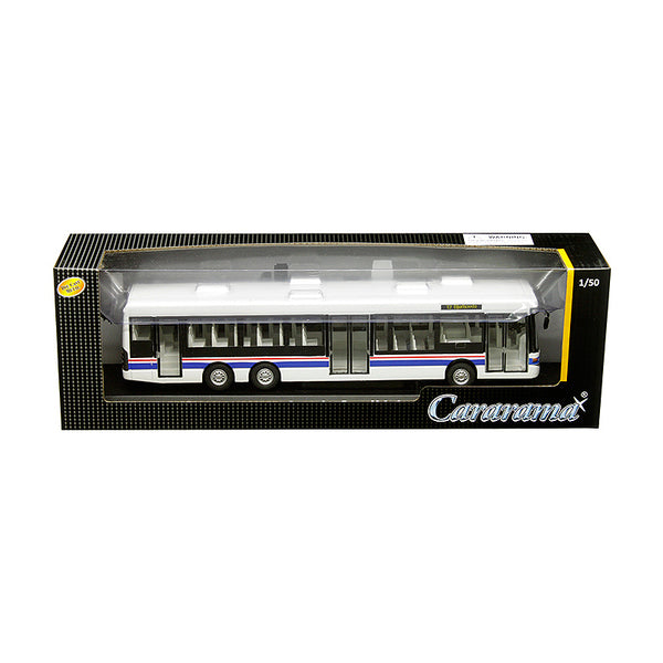 Scania OmniLink Bus White with Blue and Red Stripes 1/50 Diecast Model by Cararama