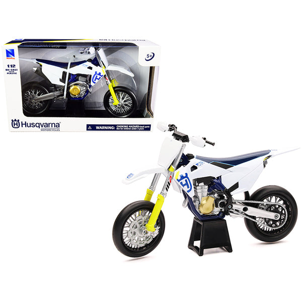 Husqvarna FS450 White and Blue 1/12 Diecast Motorcycle Model by New Ray