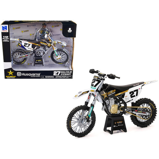 Husqvarna FC450 Motorcycle #27 Malcolm Stewart "Rockstar Energy Drink" 1/12 Diecast Model by New Ray