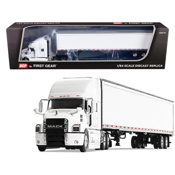 Mack Anthem Sleeper Cab with 53' Trailer White 1/64 Diecast Model by DCP/First Gear