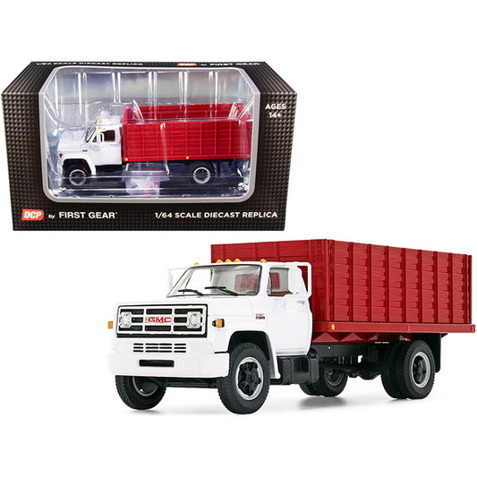 GMC 6500 Grain Truck White and Red 1/64 Diecast Model by DCP/First Gear