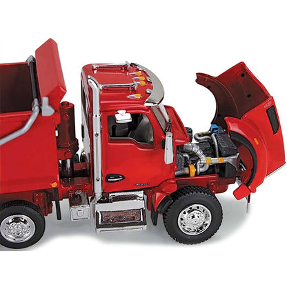 Kenworth T880 Quad-Axle Dump Truck and Rogue Transfer Tandem-Axle Dump Trailer Viper Red 1/64 Diecast Model by DCP/First Gear