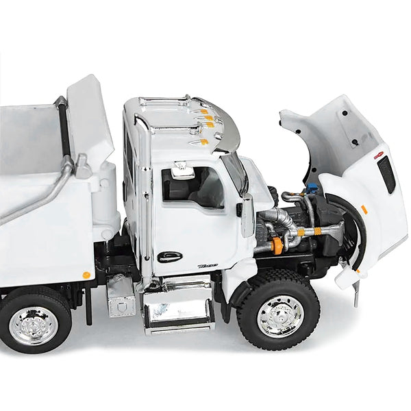 Kenworth T880 Quad-Axle Dump Truck and Rogue Transfer Tandem-Axle Dump Trailer Viper White 1/64 Diecast Model by DCP/First Gear