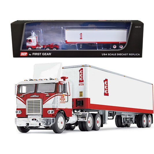 Freightliner COE with Vintage Air Foil with 40' Vintage Dry Goods Trailer White and Red "Crete Carrier" 1/64 Diecast Model by DCP/First Gear