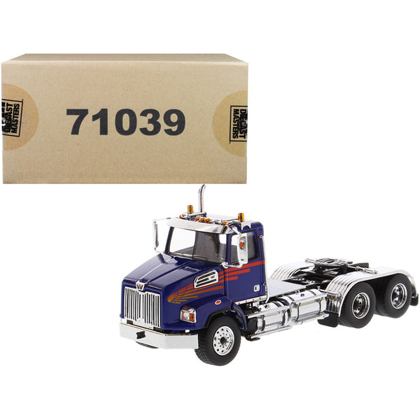 Western Star 4700 SB Tandem Day Cab Tractor Blue 1/50 Diecast Model by Diecast Masters