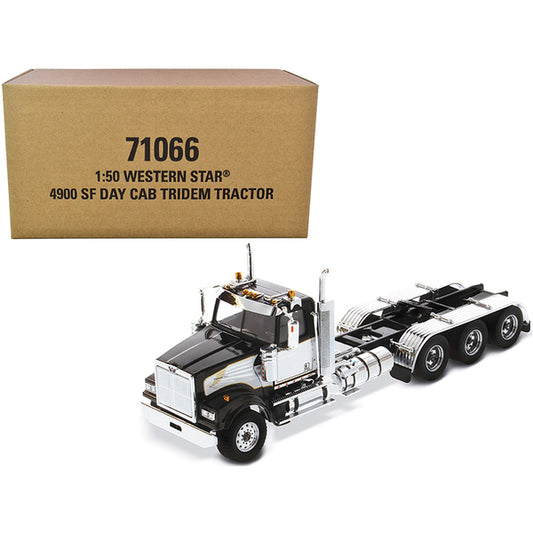 Western Star 4900 SF Tridem Day Cab Truck Tractor Black "Transport Series" 1/50 Diecast Model by Diecast Masters