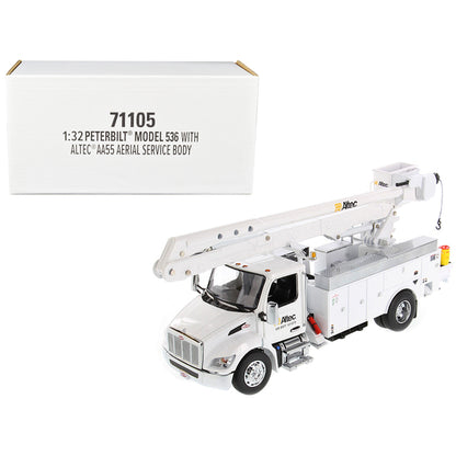 Peterbilt 536 Truck with Altec AA55 Aerial Service Body White "Transport Series" 1/32 Diecast Model by Diecast Masters