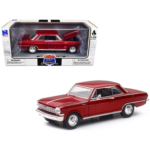 1964 Chevrolet Nova SS Burgundy "Muscle Car Collection" 1/25 Diecast Model Car by New Ray