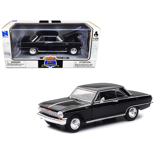 1964 Chevrolet Nova SS Black "Muscle Car Collection" 1/25 Diecast Model Car by New Ray