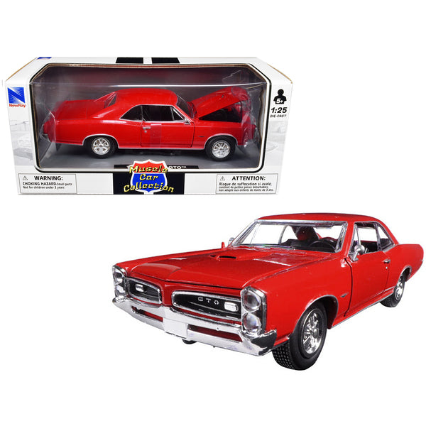 1966 Pontiac GTO Red "Muscle Car Collection" 1/25 Diecast Model Car by New Ray