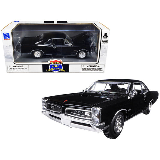 1966 Pontiac GTO Black "Muscle Car Collection" 1/25 Diecast Model Car by New Ray