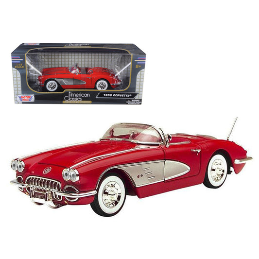 1958 Chevrolet Corvette Convertible Red 1/18 Diecast Model Car by Motormax