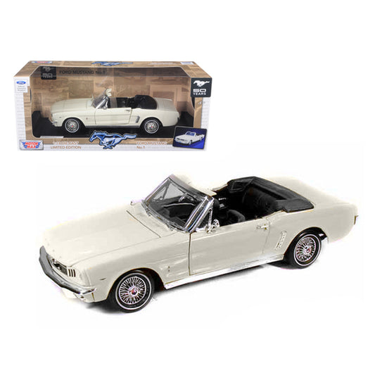 1964 1/2 Ford Mustang Convertible Cream 1/18 Diecast Car Model by Motormax