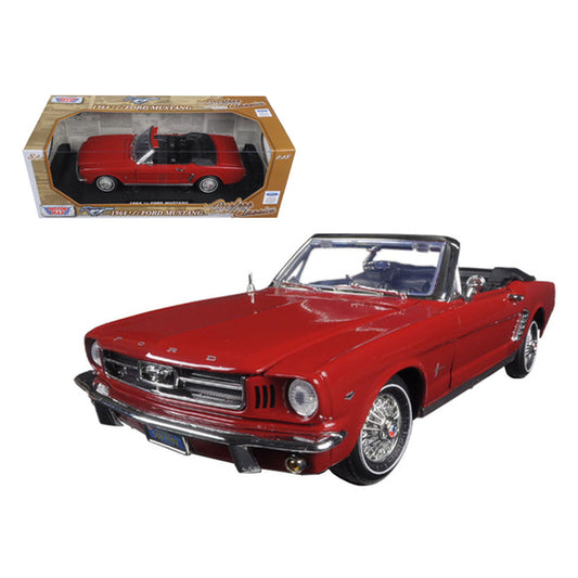 1964 1/2 Ford Mustang Convertible Red "Timeless Classics" Series 1/18 Diecast Model Car by Motormax