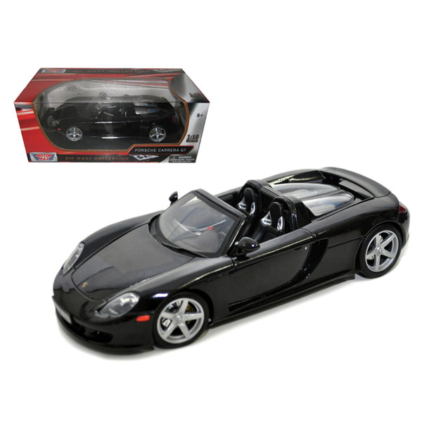 Porsche Carrera GT Convertible Black with Black Interior 1/18 Diecast Model Car by Motormax