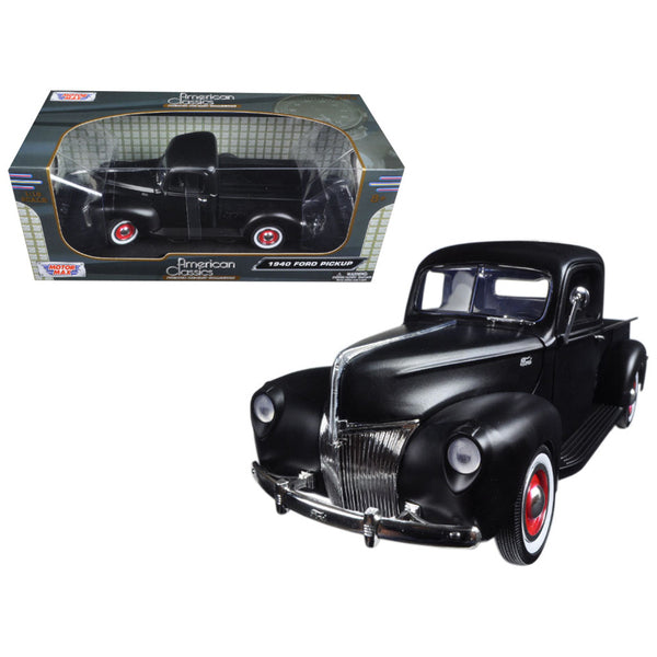 1940 Ford Pickup Matt Black 1/18 Diecast Model Car by Motormax