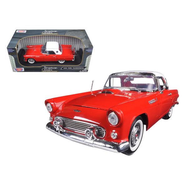 1956 Ford Thunderbird Hardtop Red with White Top "American Classics" 1/18 Diecast Model Car by Motormax