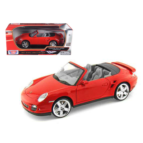 Porsche 911 (997) Turbo Cabriolet Red 1/18 Diecast Model Car by Motormax