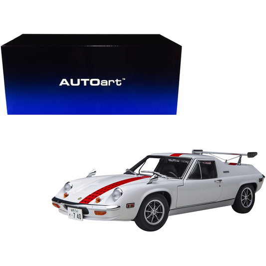 Lotus Europa Special White with Red Stripe and Graphics "The Circuit Wolf" 1/18 Model Car by Autoart