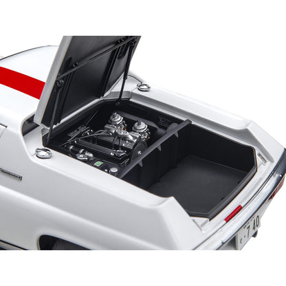 Lotus Europa Special White with Red Stripe and Graphics "The Circuit Wolf" 1/18 Model Car by Autoart